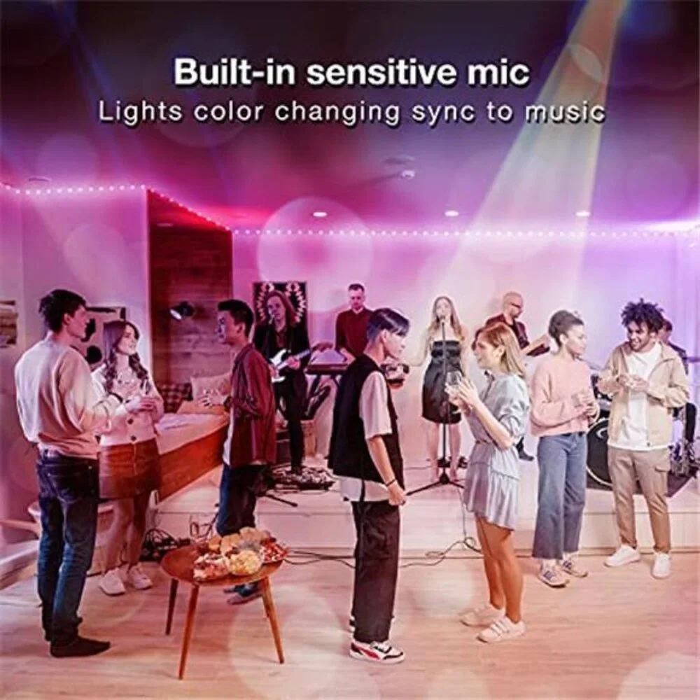 200 Ft LED Strip Lights RGB Color Changing Music Sync Smart Lights for Bedroom